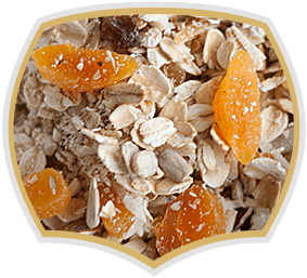 Muesli with yellow fruits. Gama Food