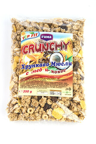 Gama Food Honey crunchy with coconut chips 350 gr