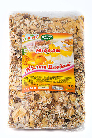 Gama Food Muesli with yellow fruits 450 gr