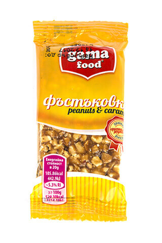 Peanut caramel Bar 20 gr, Gama food